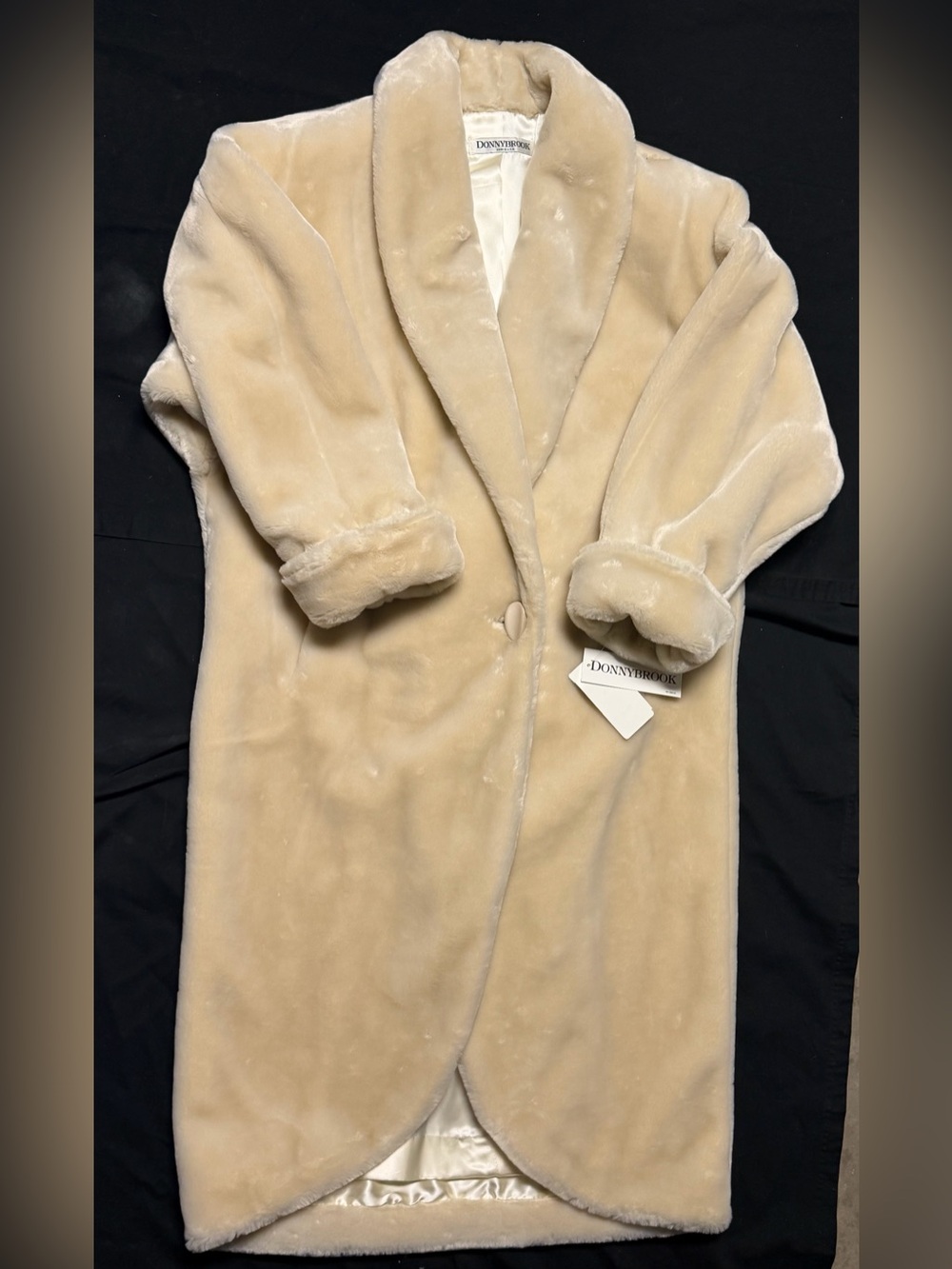 Donnybrook Cream Faux-Fur Teddy Coat — Luxurious Plush Long Jacket